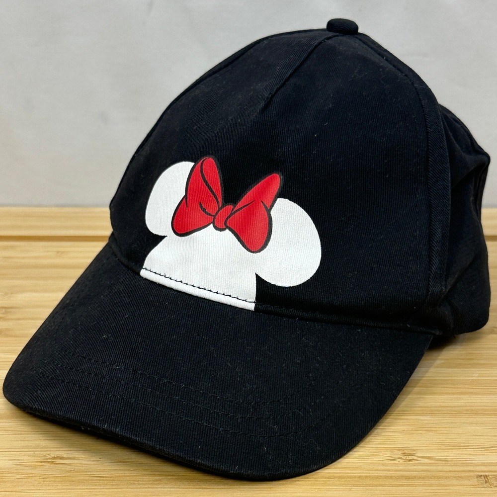 Disney Minnie Mouse Baseball Cap Black Silhouette Red Bow‎ Adjustable Hat